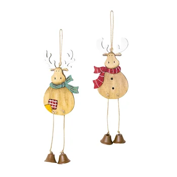 Деревянные колокольчики из лося Рождественские украшения Рождественская бирка Подвесные елочные украшения