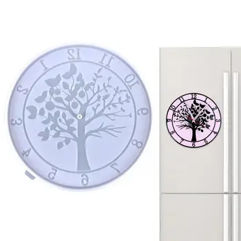 Форма для литья часов Trees Of Life Ручной работы Поделки многоразового использования Настенные часы Украшения Круглые Украшения для дома Trees Of Life