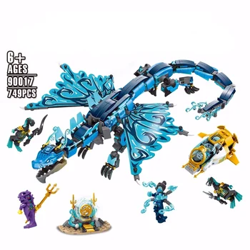 749шт. Строительные блоки Boys Blue Water Dragon, Совместимые с 71754 наборами, Модели Игрушек 