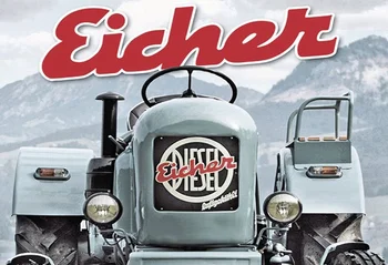 Металлический Жестяной знак Eicher Diesel Traktor Blechschild Schild gewolbt