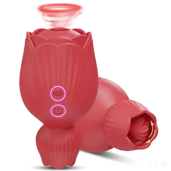 Розовая секс игрушка Сосущий вибратор 2в1 Мини Вибратор для сосков и клитора Стимулятор точки G Стимулятор лизания языка для женских пар