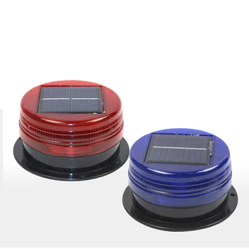 Красные и синие мигалки на солнечной энергии, сигнальные огни ночного дорожного движения, мигалка на магнитах, установленная в автомобиле LWL01