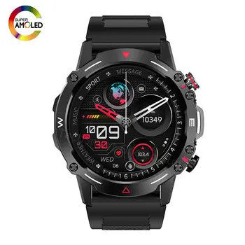 HK87 Смарт-Часы AMOLED Дисплей Монитор Состояния IP68 Водонепроницаемый NFC BT Вызов Длительный Срок Службы Батареи Smartwatch M42 для Мужчин Android IOS